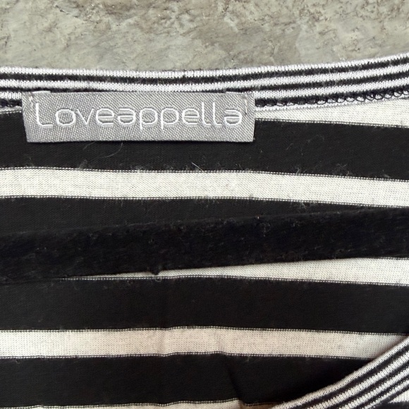 Loveappella Black and White Striped Tank Top - Picture 2 of 2